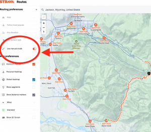 strava manual mode