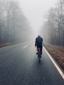 biking in the rain